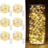 Lumoonos Starry String Lights – Portable Camping and Picnic Lights in a 6-Pack Mason Jar Set