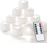 Homemory LED Tea Light Set with Auto Shutoff – 8-Hour Timer Candles Safe for High Shelves, Wall Sconces, and Nightstands