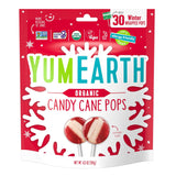 YumEarth Organic Candy Cane Lollipops - Worry Free Christmas Candy for Mixed Diet Family, Top 9 Allergen Free Lollipops, 30 Individually Wrapped