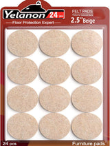 Yelanon Premium Felt Pads for Chair Legs - Secure Self-Stick Design Keeping Furniture Stable and Floors Safe for Kids and Pets