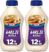 Kraft Mayo Garlic Aioli (12 oz) – Outdoor Entertaining Spread for Hot Dogs, Brats, and Grilled Chicken