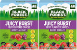 Black Forest Juicy Burst Mess-Free Snacks for Hiking and Airports – Individually Wrapped Gummy Pouches, 40 Count