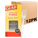 Glad Break-Resistant Disposable Forks – Travel-Ready Cutlery for Road Trips, Campsites and Backyard Cookouts, 70 Count