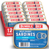Bumble Bee Sardines in Mustard Sauce - Keto Pantry Staple for Macro Tracking, 3.75 oz Tin (Pack of 12)