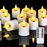Homemory Cordless Flicker Votive LED Set of 12 – Travel Friendly Battery Candles for Outdoor Wedding Reception Tables and Evening Events