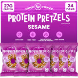 CRISP POWER Protein Pretzels – Gym Bag Companion for Post-Workout Recovery, Baked Crunchy Vegan 6 Pack