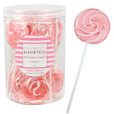 Hampton Popcorn & Candy Company Pink Swirl Lollipops 24 Pack – Bridal Shower Favor and Baby Shower Candy Buffet Gift