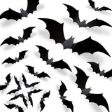 CESOF Halloween Yard Decoration Bats – 70-Piece 3D Waterproof PVC Swarm for Porch, Driveway Walls & Outdoor Party Setup
