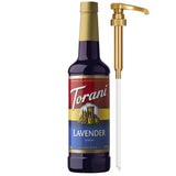 Torani Lavender Coffee Syrup for Birthday Gift for Mom and Her, Premium Floral Flavor with Pump for Coffee Lover Friends