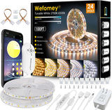 LotusLamp X UL-Listed White LED Tape – Cool-to-Touch Bedroom Night Light with Auto Timer, 131ft