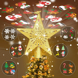 HOLIDAY MAGIC Star Tree Topper with LED Ceiling Projection – Lightweight Holiday Accent for Camping and Travel