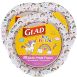 Glad for Kids Unicorn Paper Plates – Toddler-Friendly Dinnerware for Kids Room Snacks and Playdates, Heavy-Duty Disposable, 8.5 Inch, 20 Count