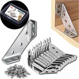 Heavy Duty Corner Braces for Office Shelving and Study Desks - 20PCS Stainless Steel Hardware for Productive Workspace DIY Projects