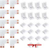 JACKYLED Low-Profile LED Strip Coupler Kit for Less-Is-More Bedroom Accent Lighting, 10mm 4-Pin RGB