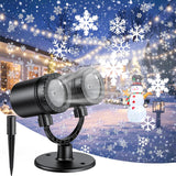 MuliVid LED Snowflake Projector – Weatherproof Outdoor Holiday Lighting for Garden Pathways, Fences, and Open-Air Entertaining