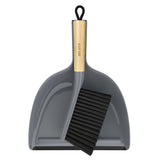 MR.SIGA Bamboo Dustpan and Brush Set – Portable Auto Detailing Brush for Car Interior, Seats, and Floor Mats