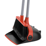 MR.SIGA Broom and Dustpan Set with Adjustable Long Handle, Upright Sweeping Tool for Pet Hair and Daily Crumbs, Gray