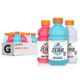 Gatorade G Zero Sports Drink – Bulk Electrolyte Hydration for Practice Days and Game Days, Variety Pack of 18