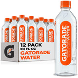 Gatorade Water – Travel Bag and Conference Room Hydration with Electrolytes and Zero Sugar, 23.7oz 12-Pack