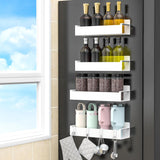 MagnetBrand Magnetic Refrigerator Organizer – Intentional Kitchen Storage, No-Drill 4-Pack Spice Rack in Light Gray