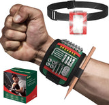 Magnetic Wristband with LED Light – Crawl Space and Attic Wrist Tool Holder for Contractors, Hands-Free Screw and Nail Organizer
