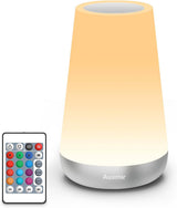 Auxmir Battery Powered Night Light – Fire Risk Free Bedroom Lamp with No Flame No Wax Drips and No Soot for Safer Sleep