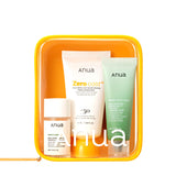 Anua Korean Skincare Gift Set, Self-Care Package with Mini Cleansing Oil Foam and Sunscreen for Mom and Friends