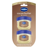 Vaseline Cocoa Butter Mini Lip Balm 2 ct – Calming Bath Time Lip Treatment, Glossy Moisture Seal
