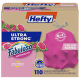 Hefty Ultra Strong Tall Kitchen Trash Bags – Mindful Home Care for Wellness-Minded Families, Pink Fabuloso Watermelon Scented 110 Count