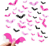 HauntNest Flying Bat Wall Art – Moody Halloween Aesthetic for Apartment and Loft Spaces, Reusable 3D PVC Decals