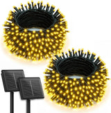 Brightown Solar Twinkle Lights 144ft 400 LED 2700K, Restrained Ambient Glow for Japandi Interior Neutral Decor and Intentional Living Spaces