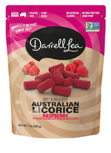 Darrell Lea Soft Australian Licorice – Resealable 7 oz Raspberry Licorice for Ball Games and Tailgate Snacking