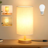 Accent Table Lamp for Side Tables, Consoles, and Buffets, Linen Shade with Rustic Touch