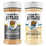 Dan-O's Outlaw Seasoning 2 Bottle Combo – Portable Butter Blend Spice Set for Camping Trips and Open-Air Cookouts