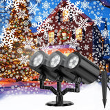 [Brand] Three-Head Snowflake Projector – Pet-Friendly, No-Flame Winter Decor Light