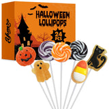 Yumzo Halloween Shaped Lollipops 24 Pack – Freshness Sealed Individually Wrapped Candy for Allergy Aware Trick or Treat Night