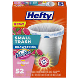 Hefty Small Trash Bags, Fabuloso Watermelon Scent – Nightly Self-Care Ritual Scented Bag for Small Bins, 4 Gallon, 52 Count