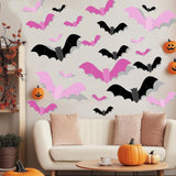 Child Friendly Halloween Bat Wall Decals – 72 Pcs Removable PVC 3D Bat Stickers for Kids Bedroom, Nursery, and Classroom Decor