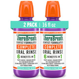 TheraBreath Oral Rinse 6-in-1 Benefits, Gentle Alcohol-Free Formula for Daily Self-Care, 2 Pack