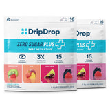 DripDrop Zero Sugar Plus - Single-Serve Hydration Packets for Beach Days, Yard Work, and Hot-Weather Adventures