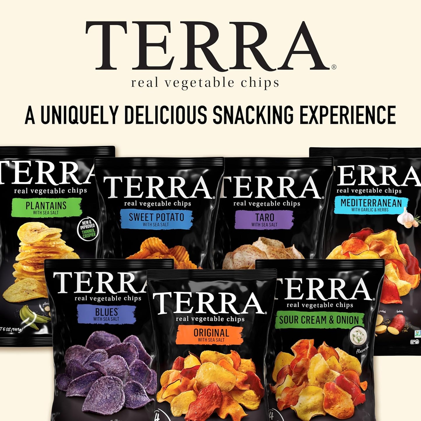 Terra Vegetable Chips – Vegan After-School Snack for Family Pantry, 5 oz