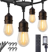 Brightown Premium Vintage String Lights – 100FT Commercial-Grade ST38 Edison LED Patio Lights with Dimmable 2700K Glow for Elegant Outdoor Living