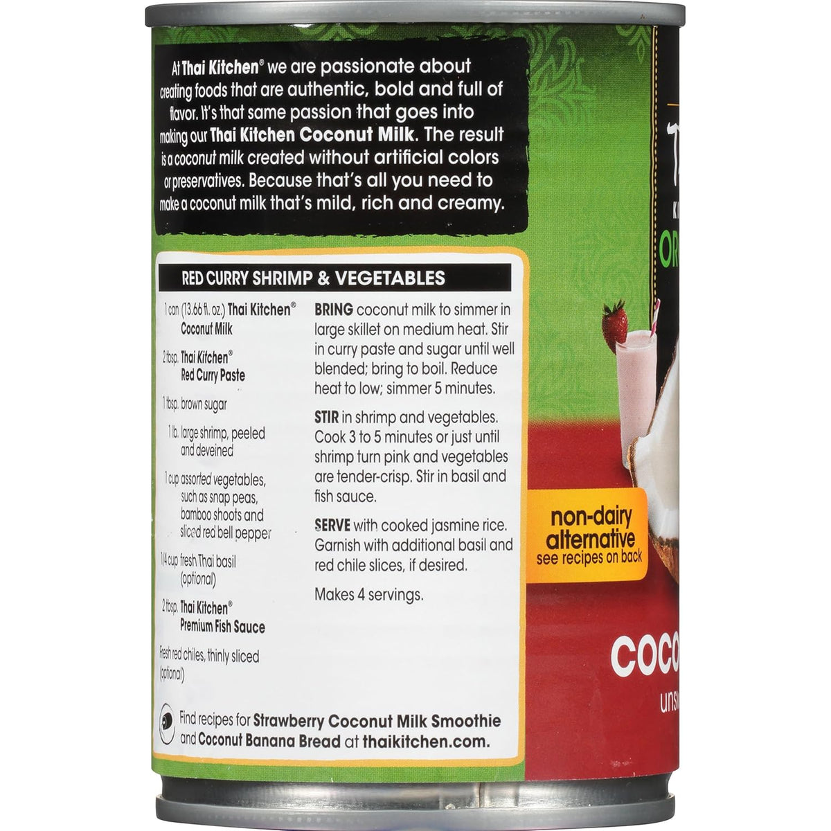 Thai Kitchen Organic Unsweetened Coconut Milk – Long Shelf-Life Staple for Busy Weekly Cooking