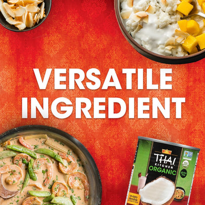 Thai Kitchen Organic Unsweetened Coconut Milk – Long Shelf-Life Staple for Busy Weekly Cooking