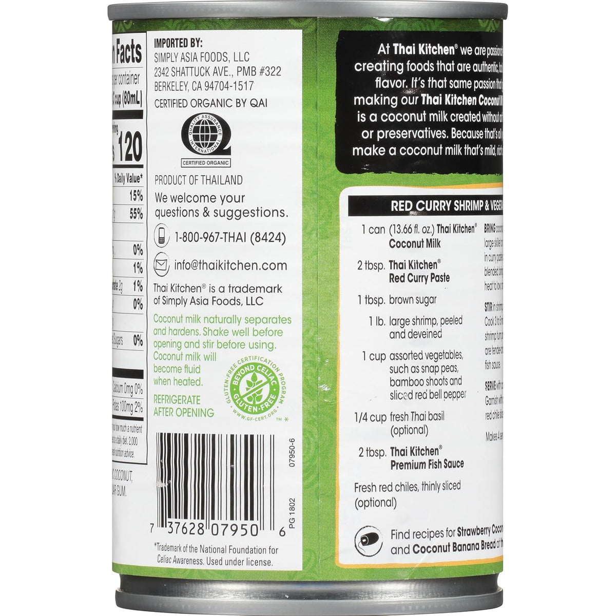 Thai Kitchen Organic Unsweetened Coconut Milk – Long Shelf-Life Staple for Busy Weekly Cooking