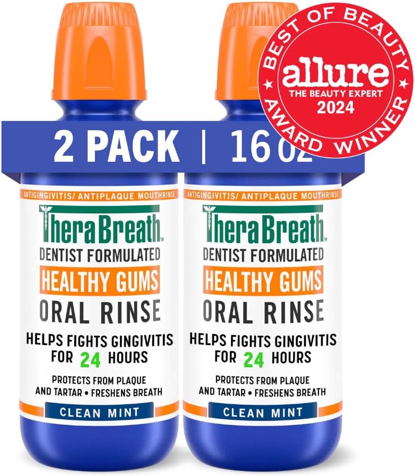 TheraBreath Healthy Gums Oral Rinse – Self-Care Mouthwash for Sensitive Mouths, 12-Hour Gum and Breath Protection