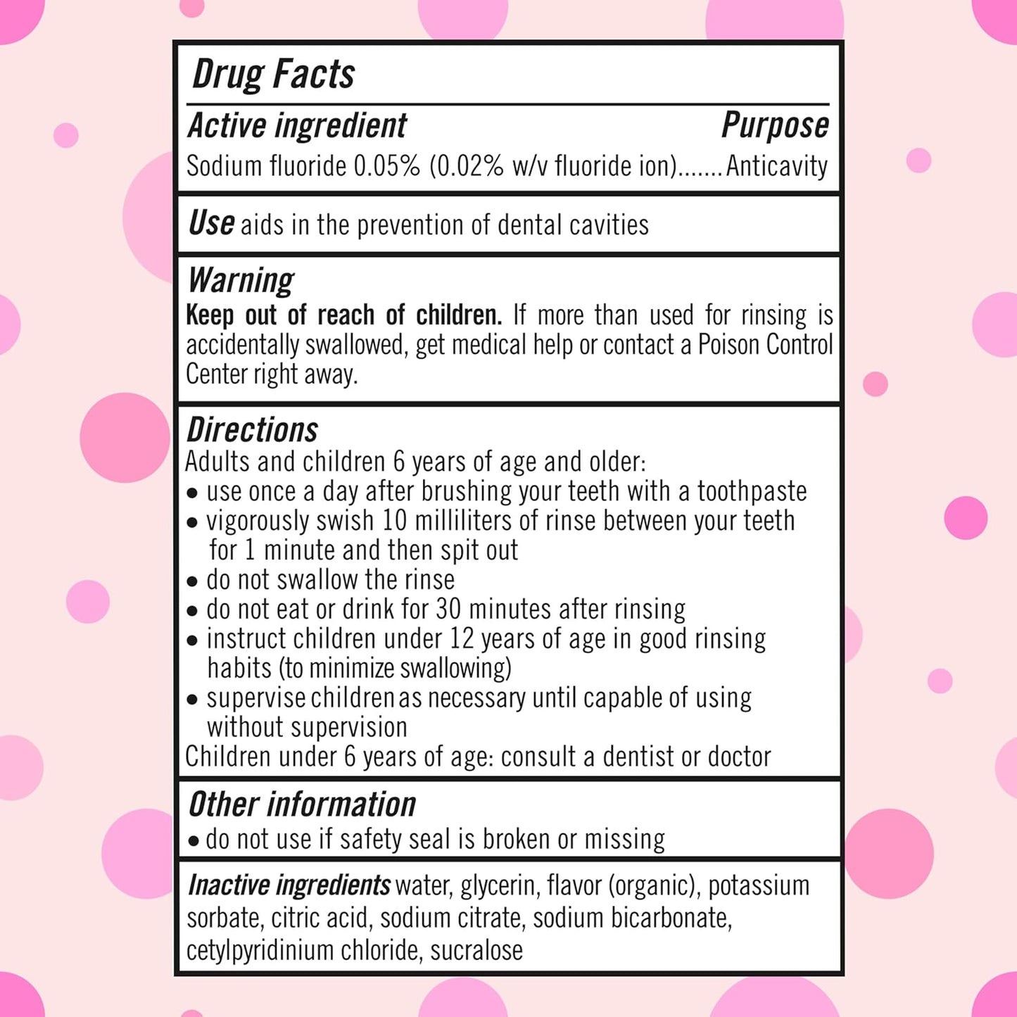 TheraBreath Kids Alcohol Free Bubblegum Fluoride Rinse – Daily Cavity Protection for Kids' Bathroom Counter and Nighttime Bedtime Routine, 16 fl oz, 2-Pack
