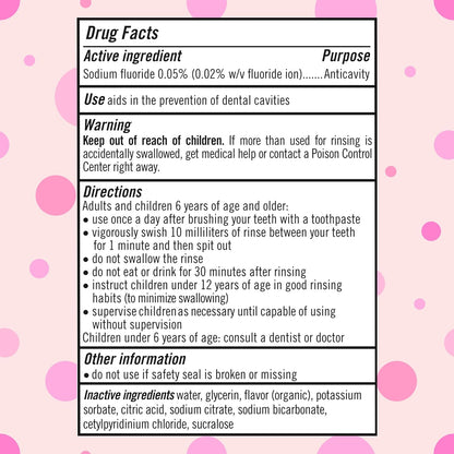 TheraBreath Kids Alcohol Free Bubblegum Fluoride Rinse – Daily Cavity Protection for Kids' Bathroom Counter and Nighttime Bedtime Routine, 16 fl oz, 2-Pack