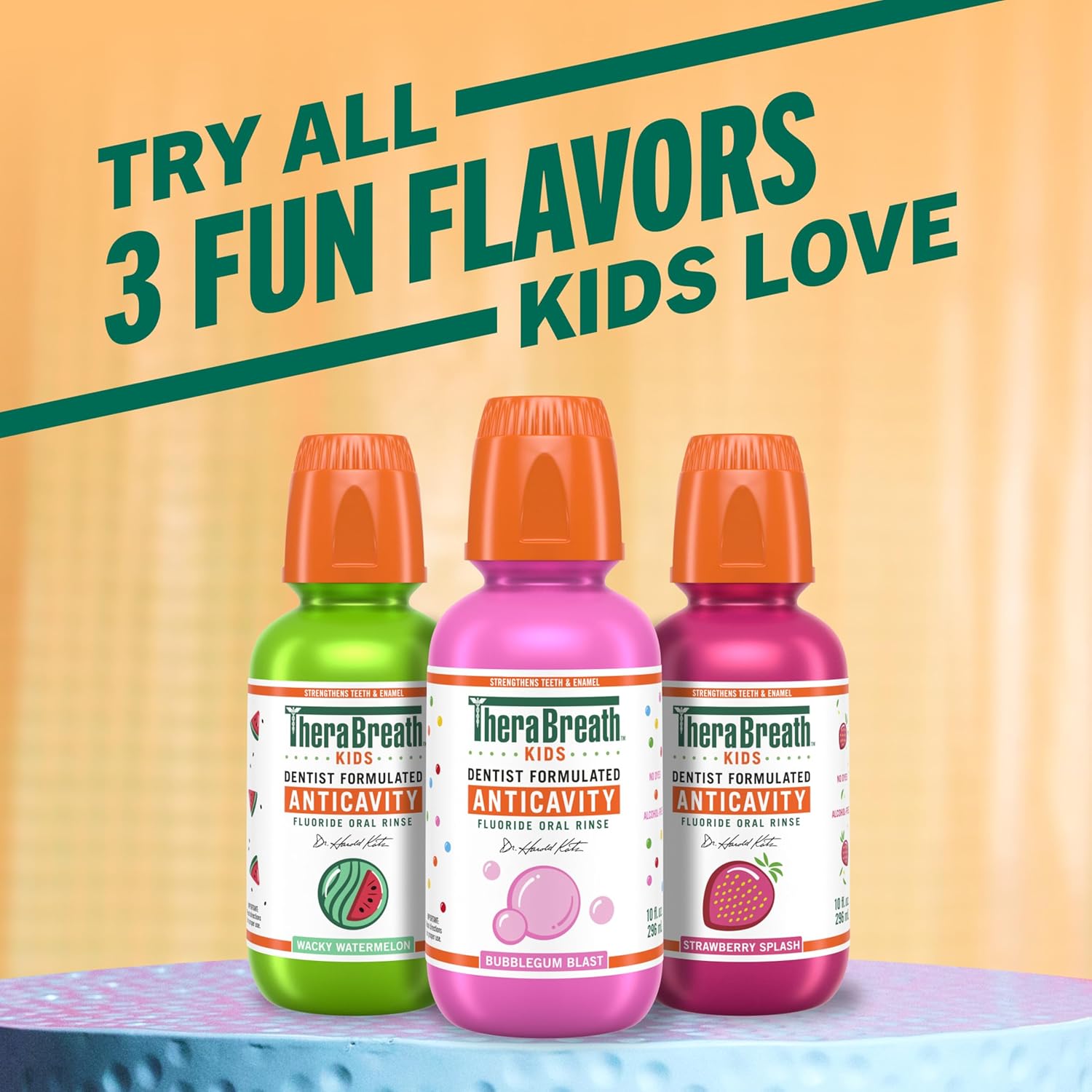 TheraBreath Kids Anticavity Mouthwash 2 Pack – Strawberry Splash Fluoride Rinse to Build Healthy Hygiene Habits