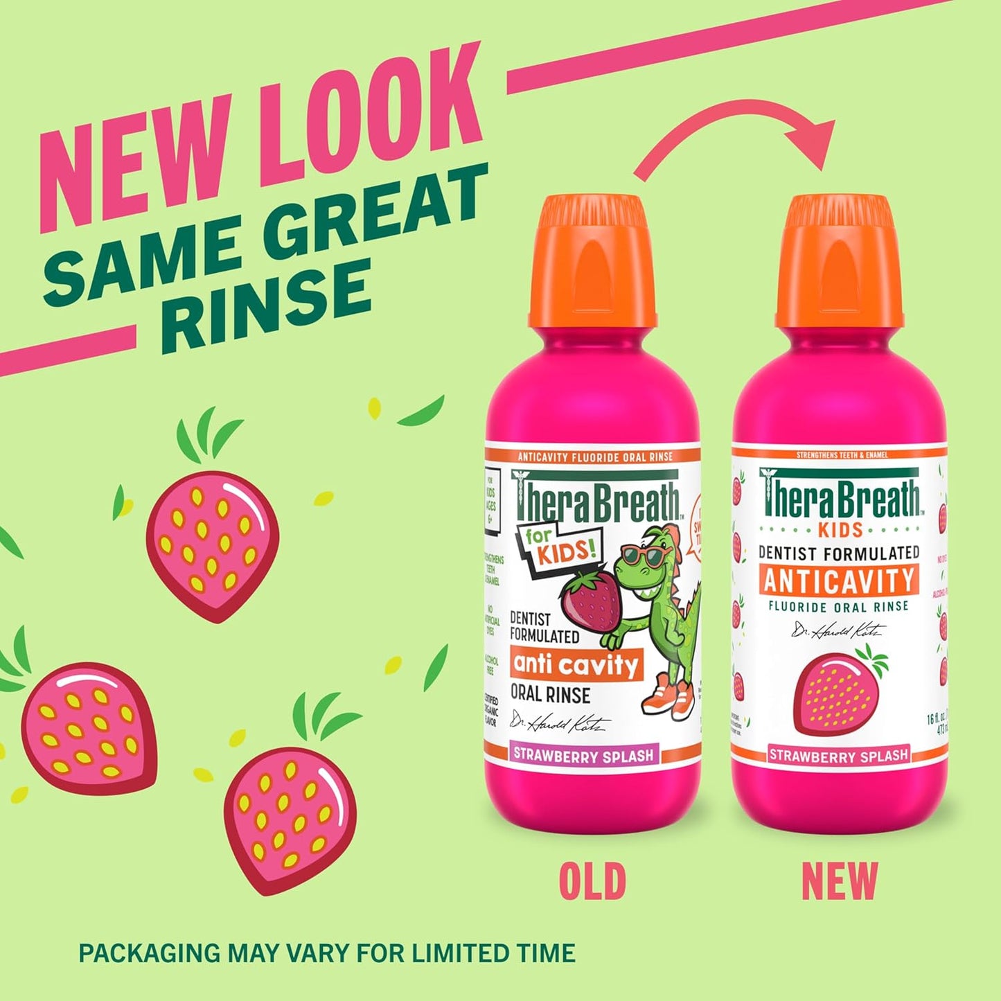 TheraBreath Kids Anticavity Mouthwash 2 Pack – Strawberry Splash Fluoride Rinse to Build Healthy Hygiene Habits